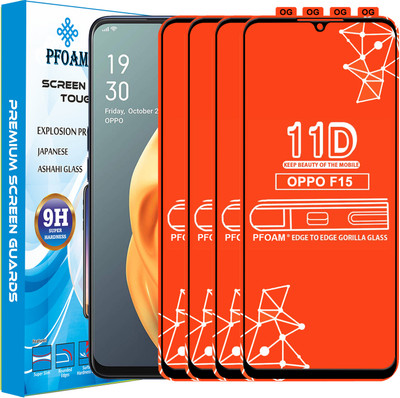 PFOAM Edge To Edge Tempered Glass for OPPO F15(Pack of 4)