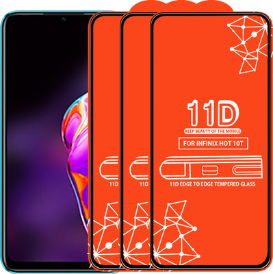 Qyist Edge To Edge Tempered Glass for Infinix Hot 10T(Pack of 3)