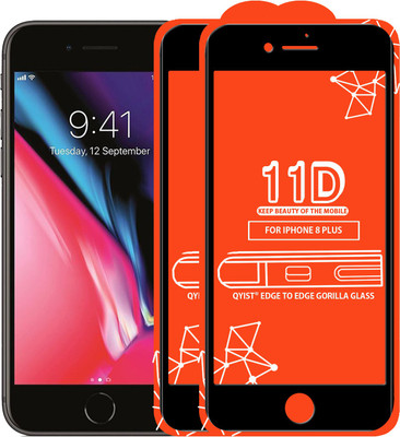 Qyist Edge To Edge Tempered Glass for Apple iPhone 8 Plus(Pack of 2)