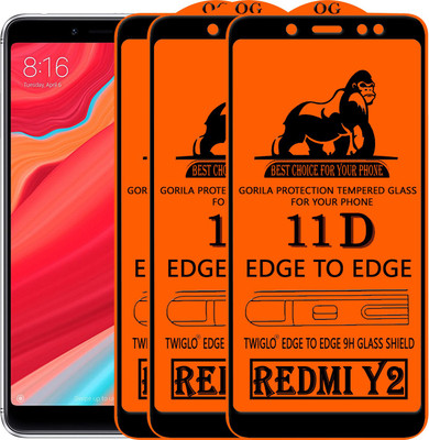 TWIGLO Edge To Edge Tempered Glass for Mi Redmi Y2(Pack of 3)