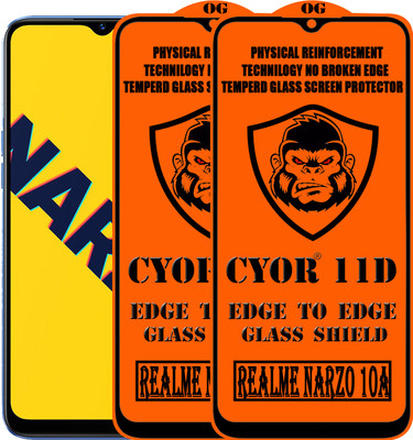 CYOR Edge To Edge Tempered Glass for REALME NARZO 10A(Pack of 2)