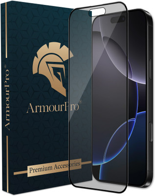 ArmourPro Edge To Edge Tempered Glass for iPhone 16, Apple iPhone 16, 16, Matte Finish Glass(Pack of 1)