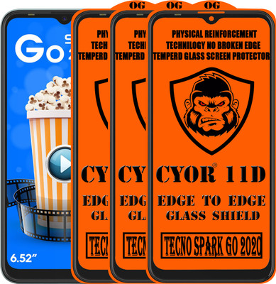CYOR Edge To Edge Tempered Glass for TECNO SPARK GO 2020(Pack of 3)