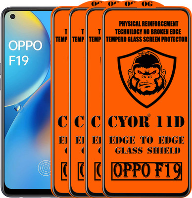 CYOR Edge To Edge Tempered Glass for OPPO F19(Pack of 4)