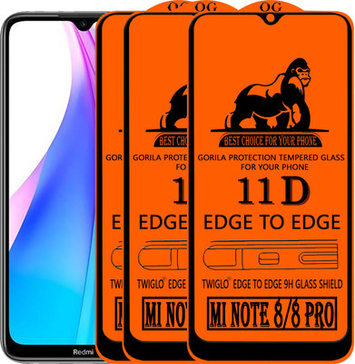 TWIGLO Edge To Edge Tempered Glass for REDMI NOTE 8 PRO(Pack of 3)