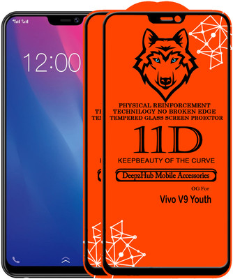 DeepzHub Edge To Edge Tempered Glass for Vivo V9 Youth(Pack of 2)