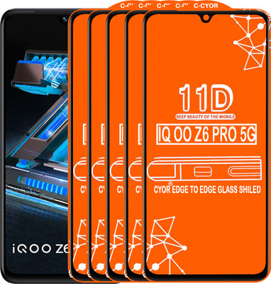 CYOR Edge To Edge Tempered Glass for IQOO Z6 PRO 5G(Pack of 5)