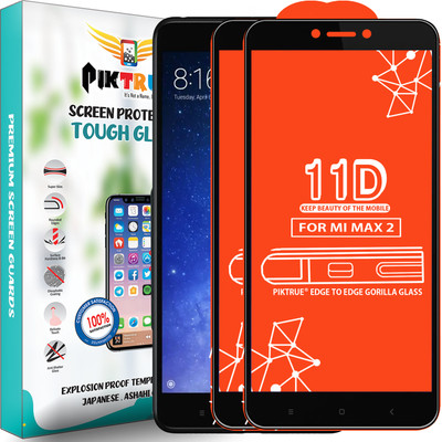 PikTrue Edge To Edge Tempered Glass for Mi Max 2(Pack of 2)