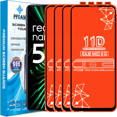 PFOAM Edge To Edge Tempered Glass for REALME NARZO 50 5G(Pack of 4)