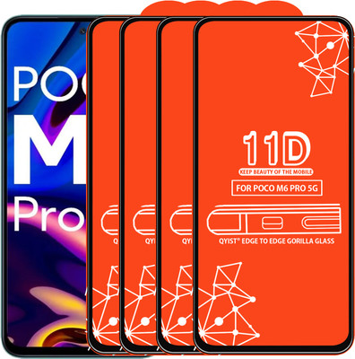 Qyist Edge To Edge Tempered Glass for Poco M6 Pro 5G(Pack of 4)