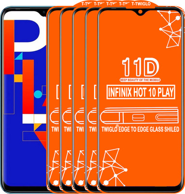 TWIGLO Edge To Edge Tempered Glass for INFINIX HOT 10 PLAY(Pack of 5)
