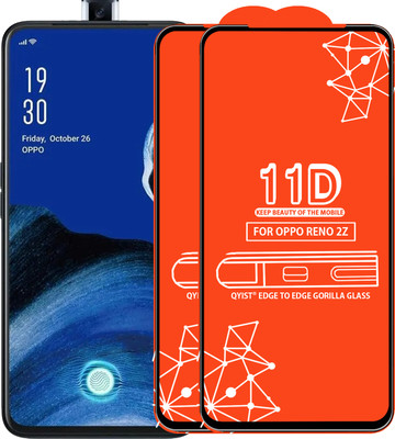Qyist Edge To Edge Tempered Glass for OPPO Reno 2z(Pack of 2)