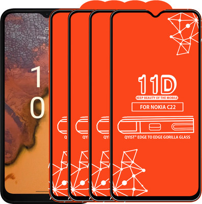 Qyist Edge To Edge Tempered Glass for NOKIA C22(Pack of 4)