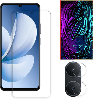 ARBAN Edge To Edge Tempered Glass for Realme Narzo 80 Lite 4G Tempered Screen Protector | Anti-Scratch | Edge to Edge Full Coverage | 9H Hardness ( 1 FRONT SCREEN GUARD + 1 CAMERA LENS PROTECTOR + 1 FREE BACK EMBOSSED SKIN002 )(Pack of 1)