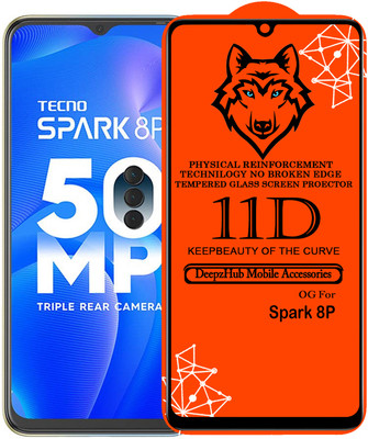 DeepzHub Edge To Edge Tempered Glass for Tecno Spark 8P(Pack of 1)