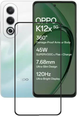 ISAAK Edge To Edge Tempered Glass for OPPO K12x 5G, Edge to Edge, Full Glue Tempered Glass(Pack of 1)