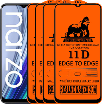 TWIGLO Edge To Edge Tempered Glass for REALME NARZO 30A(Pack of 4)