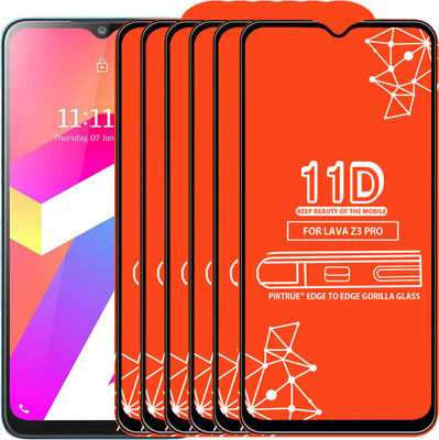 PikTrue Edge To Edge Tempered Glass for LAVA Z3 PRO(Pack of 6)