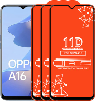 Qyist Edge To Edge Tempered Glass for Oppo A16(Pack of 3)