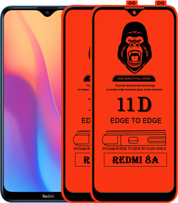Laxdom Edge To Edge Tempered Glass for REDMI 8A(Pack of 2)