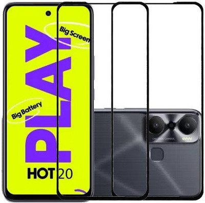 HOBBYTRONICS Edge To Edge Tempered Glass for Infinix Hot 20 Play(Pack of 2)