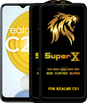 PFOAM Edge To Edge Tempered Glass for REALME C21(Pack of 2)