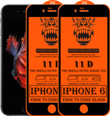 Forego Edge To Edge Tempered Glass for Apple iPhone 6(Pack of 2)