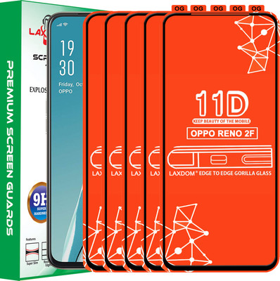 Laxdom Edge To Edge Tempered Glass for Oppo Reno2 F(Pack of 5)