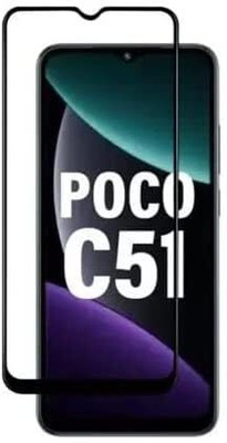Dashmesh Shopping Edge To Edge Tempered Glass for Poco C51(Pack of 1)