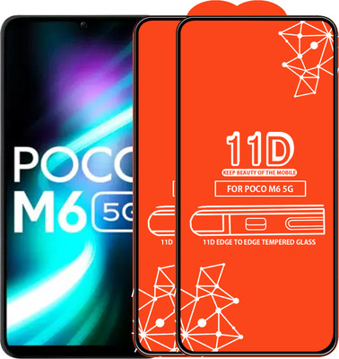 Roxel Edge To Edge Tempered Glass for Poco M6 5G(Pack of 2)