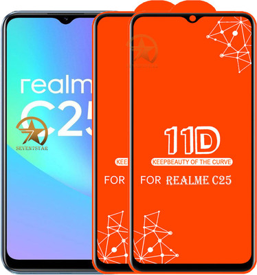 SEVEN7STAR Edge To Edge Tempered Glass for REALME C25(Pack of 2)
