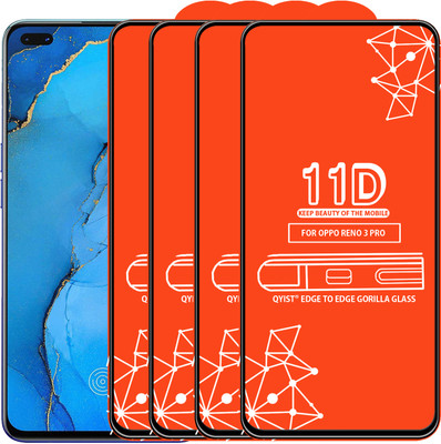 Qyist Edge To Edge Tempered Glass for Oppo Reno 3 Pro(Pack of 4)