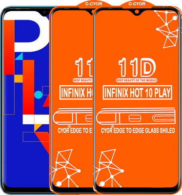 CYOR Edge To Edge Tempered Glass for INFINIX HOT 10 PLAY(Pack of 2)