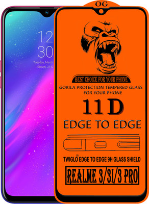 TWIGLO Edge To Edge Tempered Glass for REALME 3 PRO(Pack of 1)