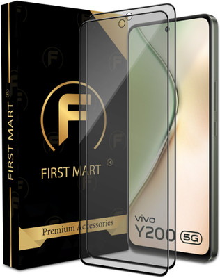 FIRST MART Edge To Edge Tempered Glass for Vivo Y200 5G, Vivo Y200, VIvo Y200e 5G, Vivo T3 5G, Matte Finish Glass(Pack of 2)