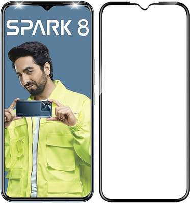 O2MG Edge To Edge Tempered Glass for Tecno Spark 8(Pack of 1)