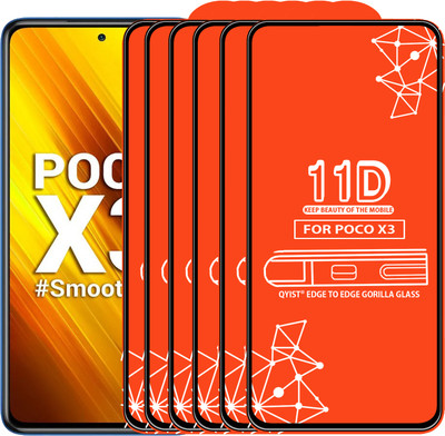Qyist Edge To Edge Tempered Glass for Poco X3(Pack of 6)
