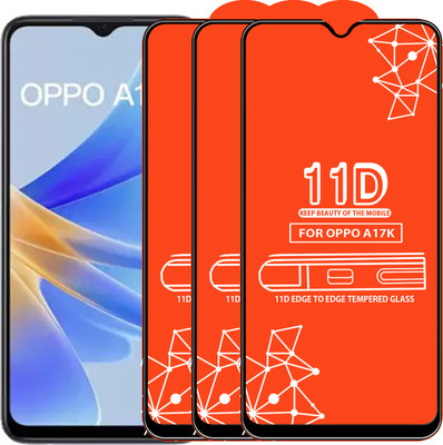 Roxel Edge To Edge Tempered Glass for Oppo A17K(Pack of 3)