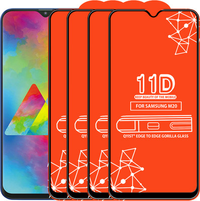 Qyist Edge To Edge Tempered Glass for Samsung Galaxy M20(Pack of 4)