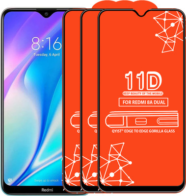 Qyist Edge To Edge Tempered Glass for Redmi 8A Dual(Pack of 3)