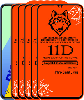 DeepzHub Edge To Edge Tempered Glass for Infinix Smart 6 Plus(Pack of 5)