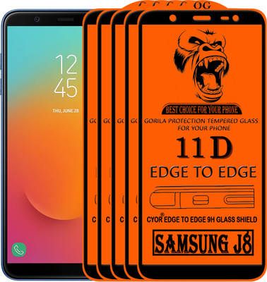 CYOR Edge To Edge Tempered Glass for Samsung Galaxy J8(Pack of 5)