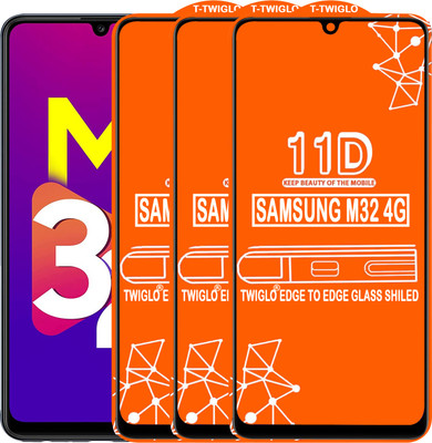 TWIGLO Edge To Edge Tempered Glass for SAMSUNG M32 4G(Pack of 3)