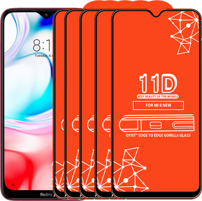 Qyist Edge To Edge Tempered Glass for Redmi 8(Pack of 5)