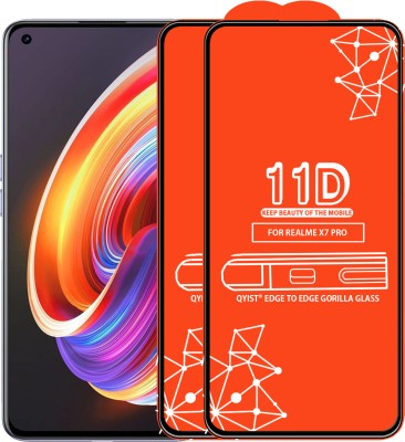 Qyist Edge To Edge Tempered Glass for Realme X7 Pro 5G(Pack of 2)