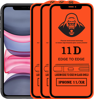 Laxdom Edge To Edge Tempered Glass for Apple iPhone XR(Pack of 3)