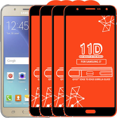Qyist Edge To Edge Tempered Glass for Samsung Galaxy J7(Pack of 4)