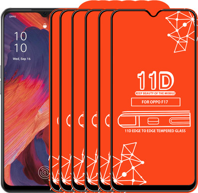 Qyist Edge To Edge Tempered Glass for Oppo F17(Pack of 6)