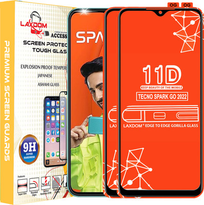 Laxdom Edge To Edge Tempered Glass for TECNO SPARK GO 2022(Pack of 2)