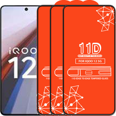Roxel Edge To Edge Tempered Glass for Iqoo 12 5G(Pack of 3)
